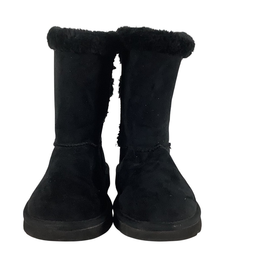 UGG‎ Australia Bailey Bow II Black Suede Sheepskin Boots Womens 8 1016225